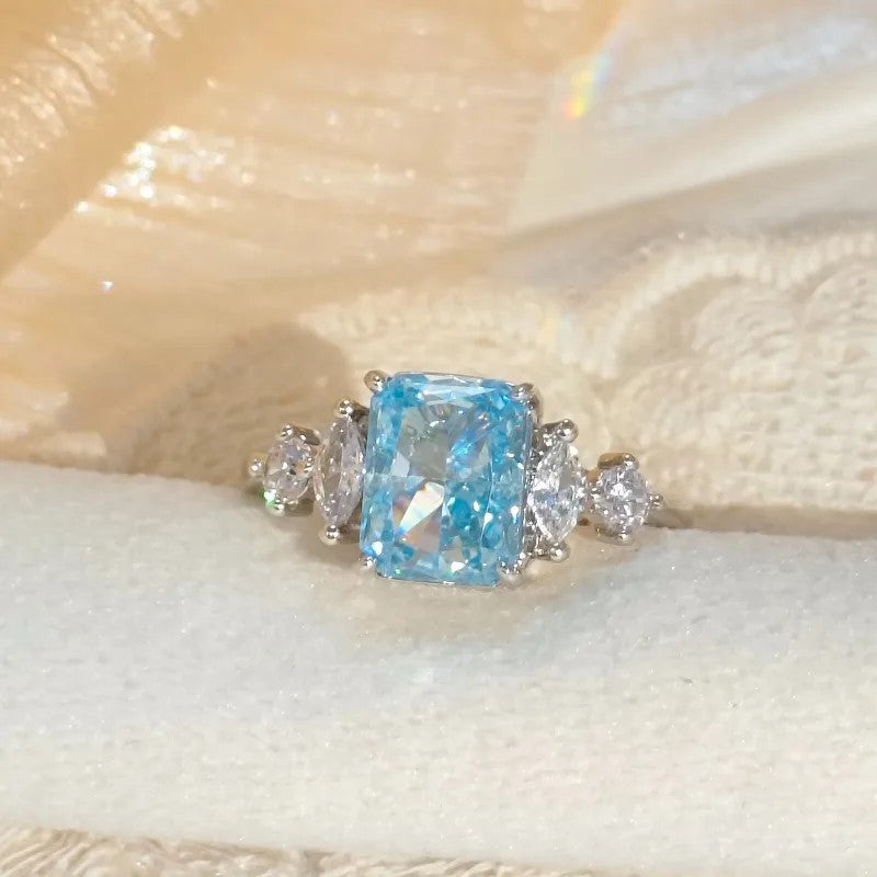 Radiant Cut Zircon Accent Ring