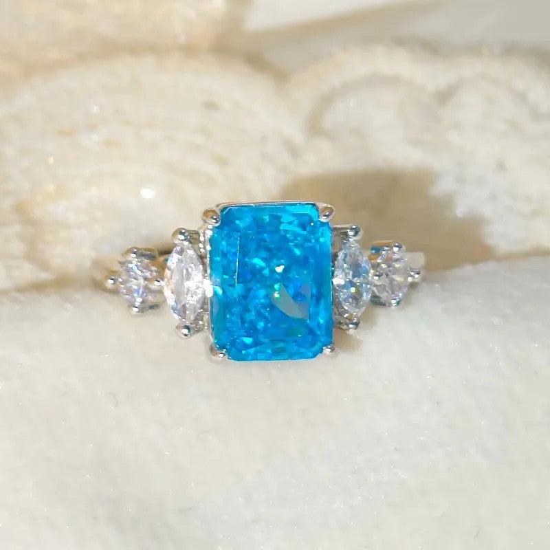 Radiant Cut Zircon Accent Ring