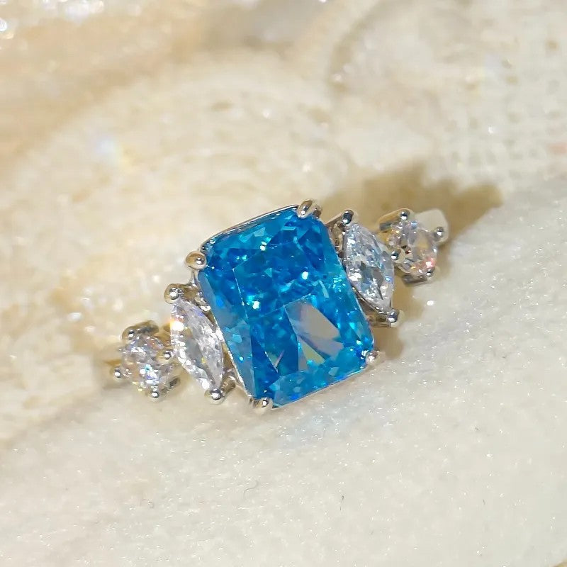 Radiant Cut Zircon Accent Ring