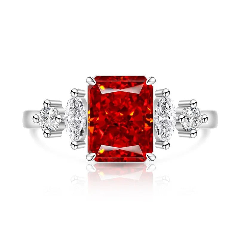 Radiant Cut Zircon Accent Ring
