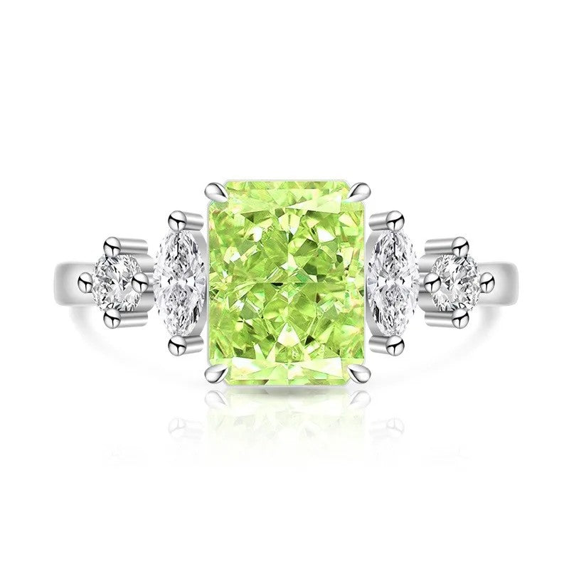 Radiant Cut Zircon Accent Ring