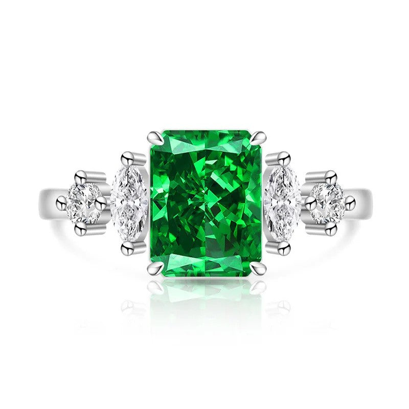 Radiant Cut Zircon Accent Ring