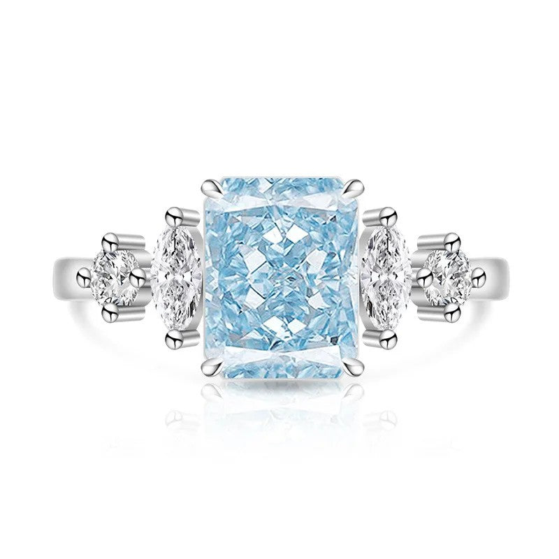 Radiant Cut Zircon Accent Ring