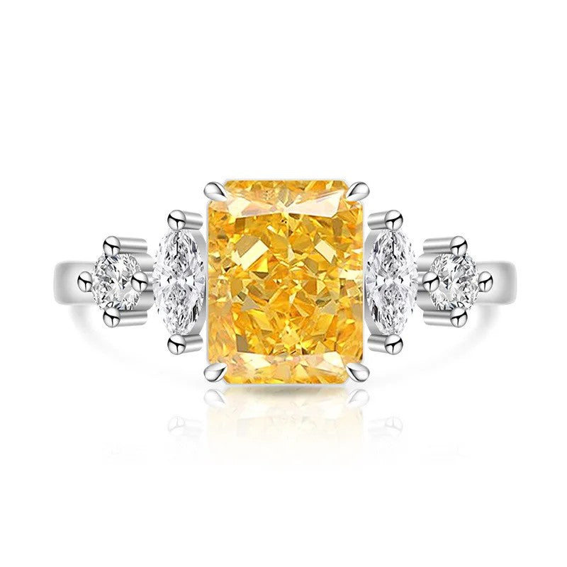 Radiant Cut Zircon Accent Ring