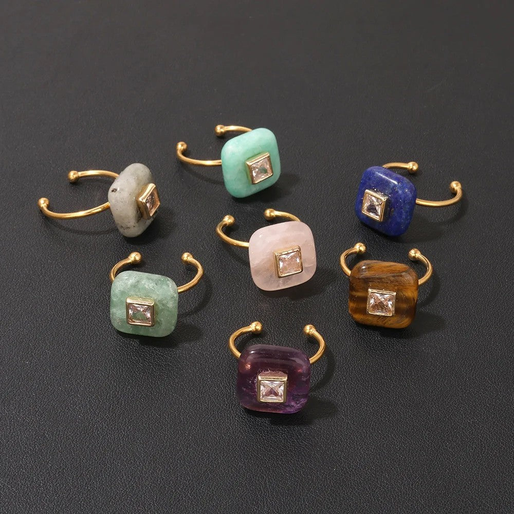 Square Stone Adjustable Ring