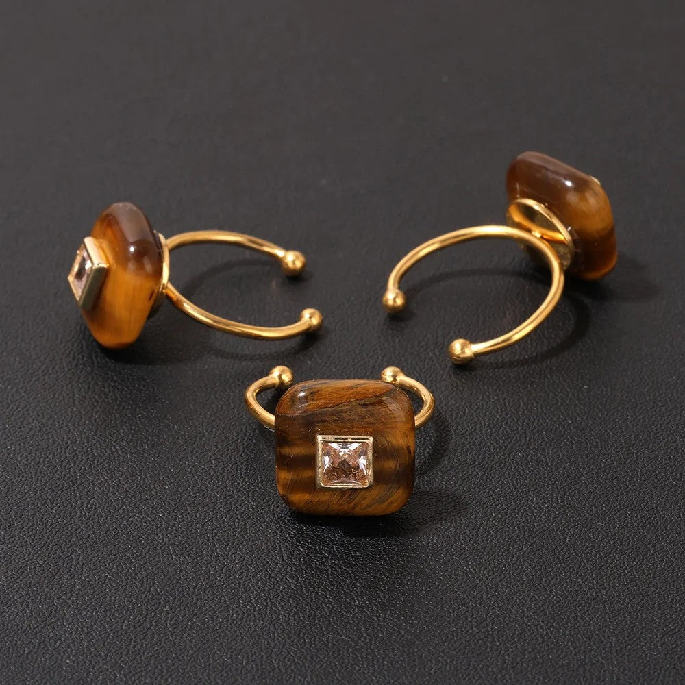 Square Stone Adjustable Ring