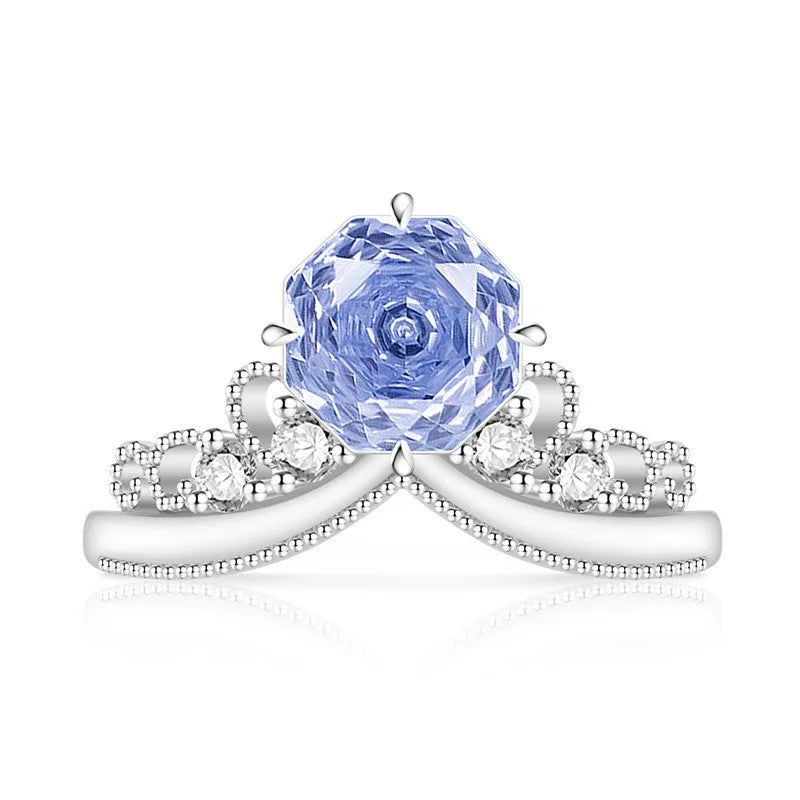 Rose Cut Stone Crown Ring