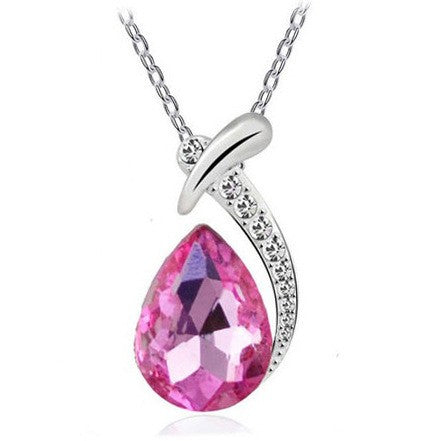 Crystal Ribbon Teardrop Jewelry Set