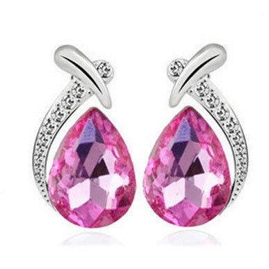 Crystal Ribbon Teardrop Jewelry Set