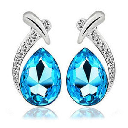Crystal Ribbon Teardrop Jewelry Set
