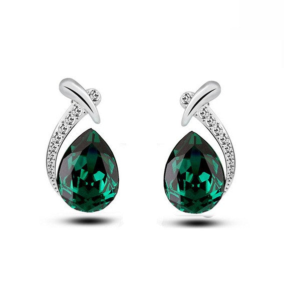 Crystal Ribbon Teardrop Jewelry Set