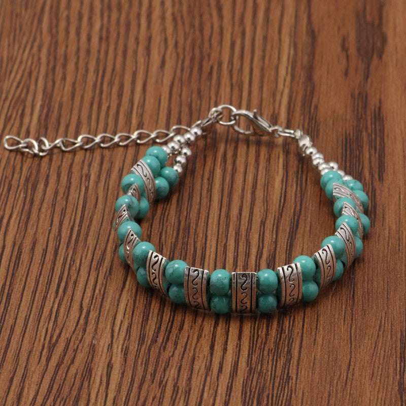 Turquoise Geometric Spacer Bracelet