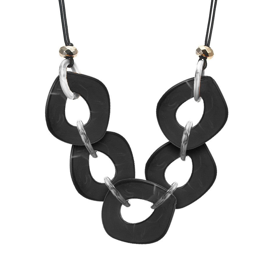 Marbled Square Link Necklace