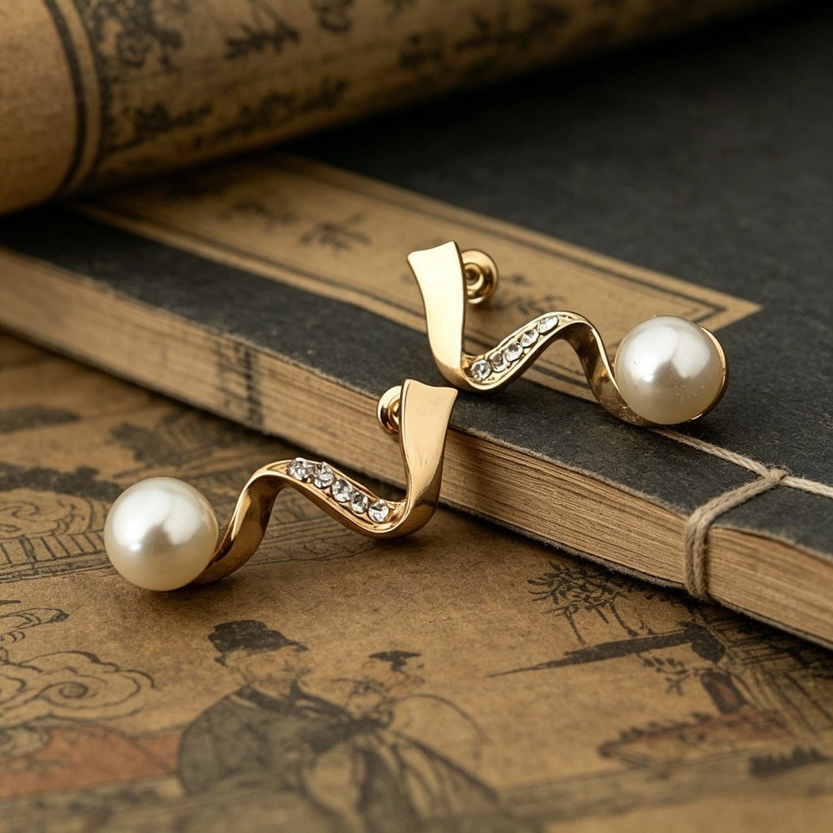 Serpentine Pearl Pendant Necklace & Earring Set