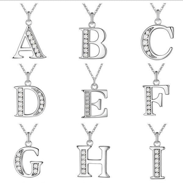 Zircon Crystal Initial Letter Necklace