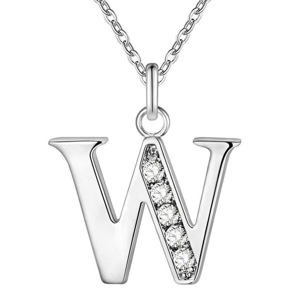 Zircon Crystal Initial Letter Necklace