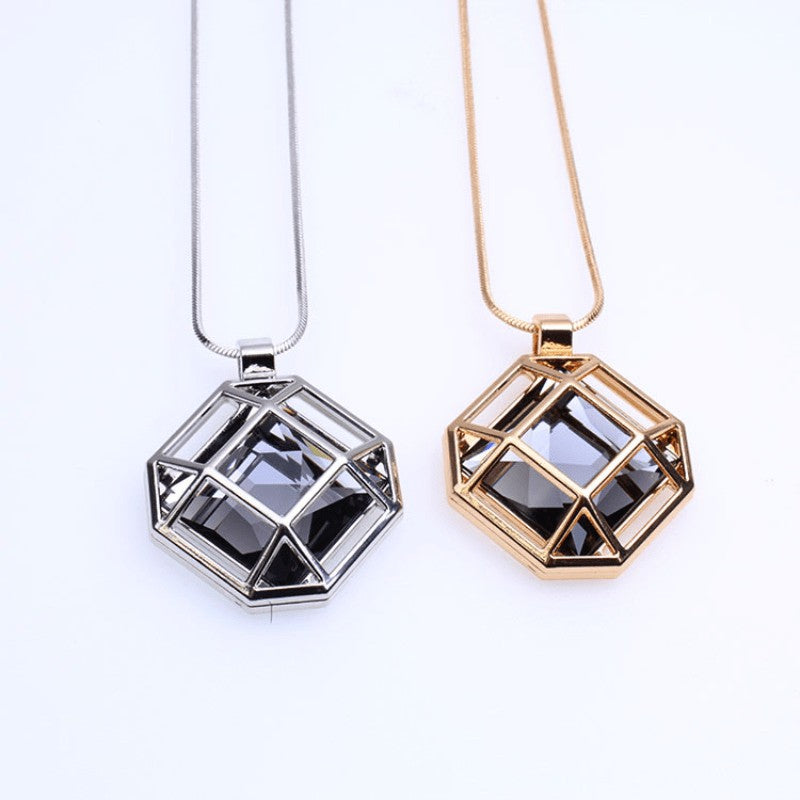 Geometric Glass Cube Necklace