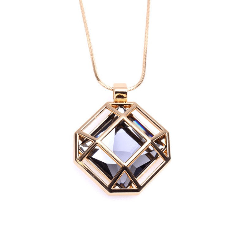 Geometric Glass Cube Necklace
