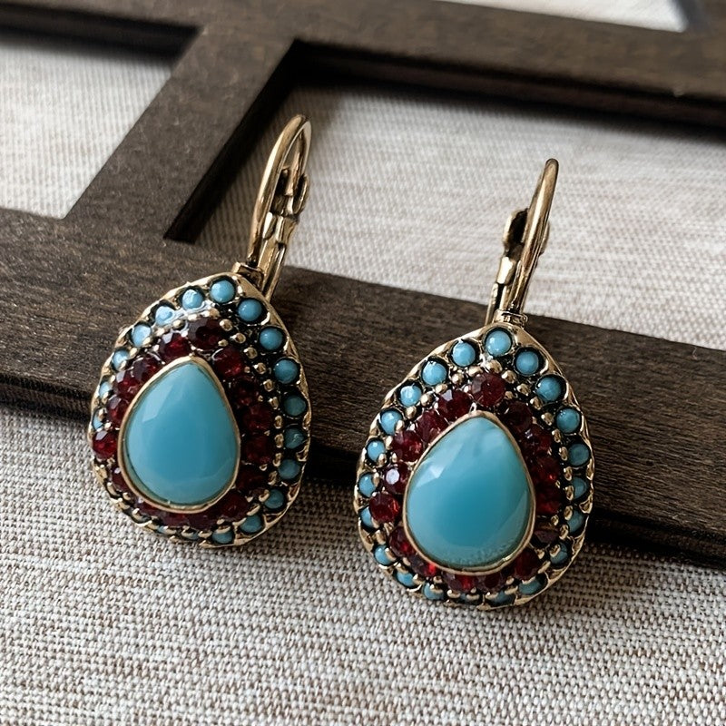 Teardrop Crystal & Stone Earrings