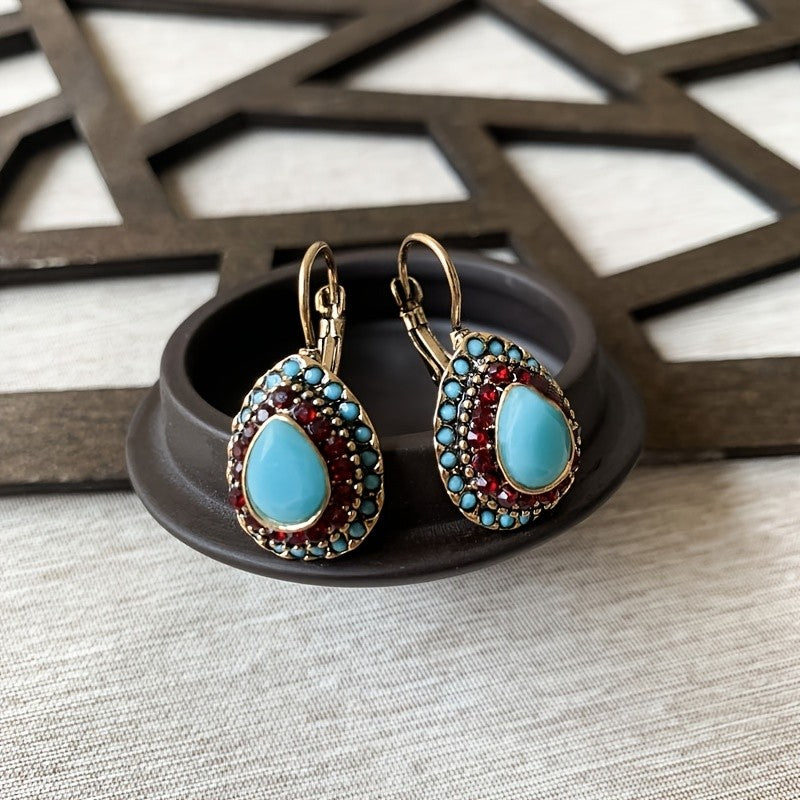Teardrop Crystal & Stone Earrings