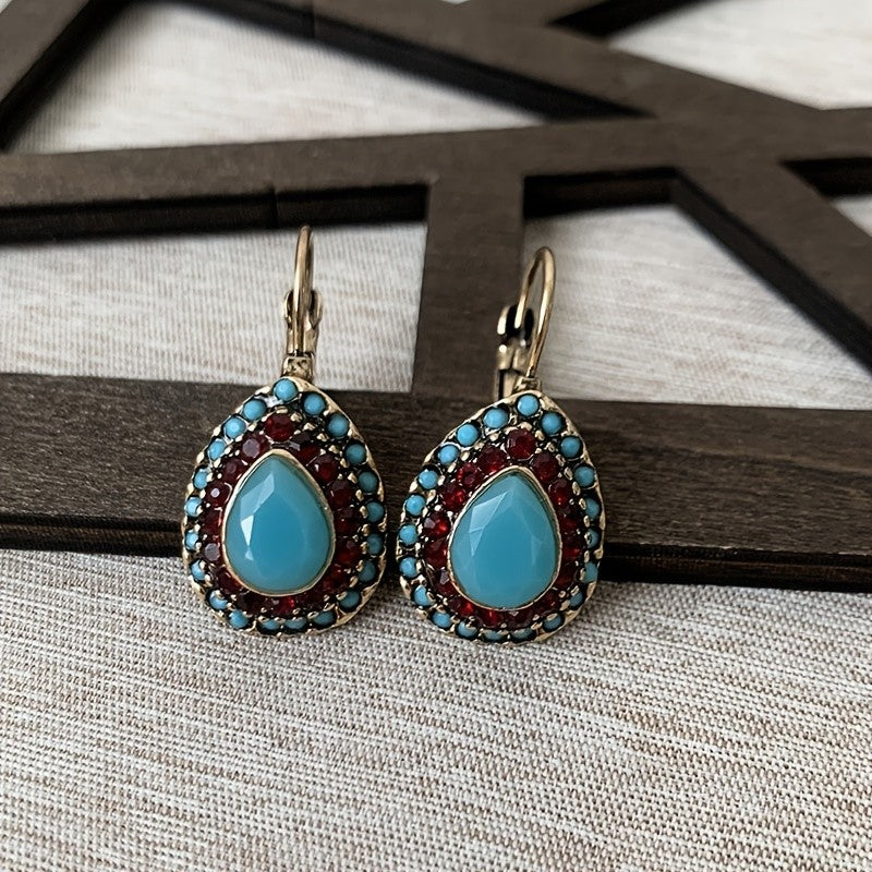 Teardrop Crystal & Stone Earrings