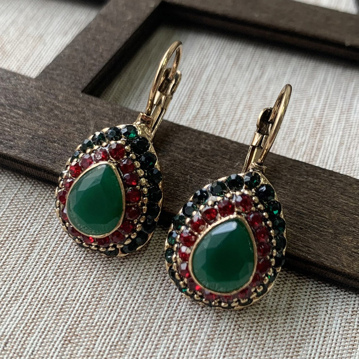 Teardrop Crystal & Stone Earrings