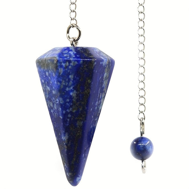White Marbled Stone Pendulum Pendant