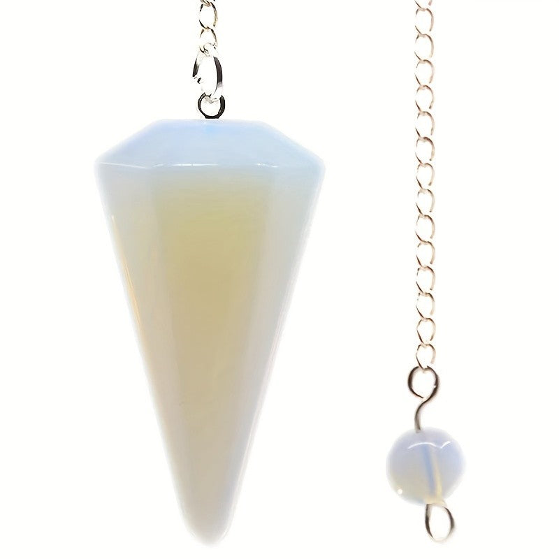 White Marbled Stone Pendulum Pendant