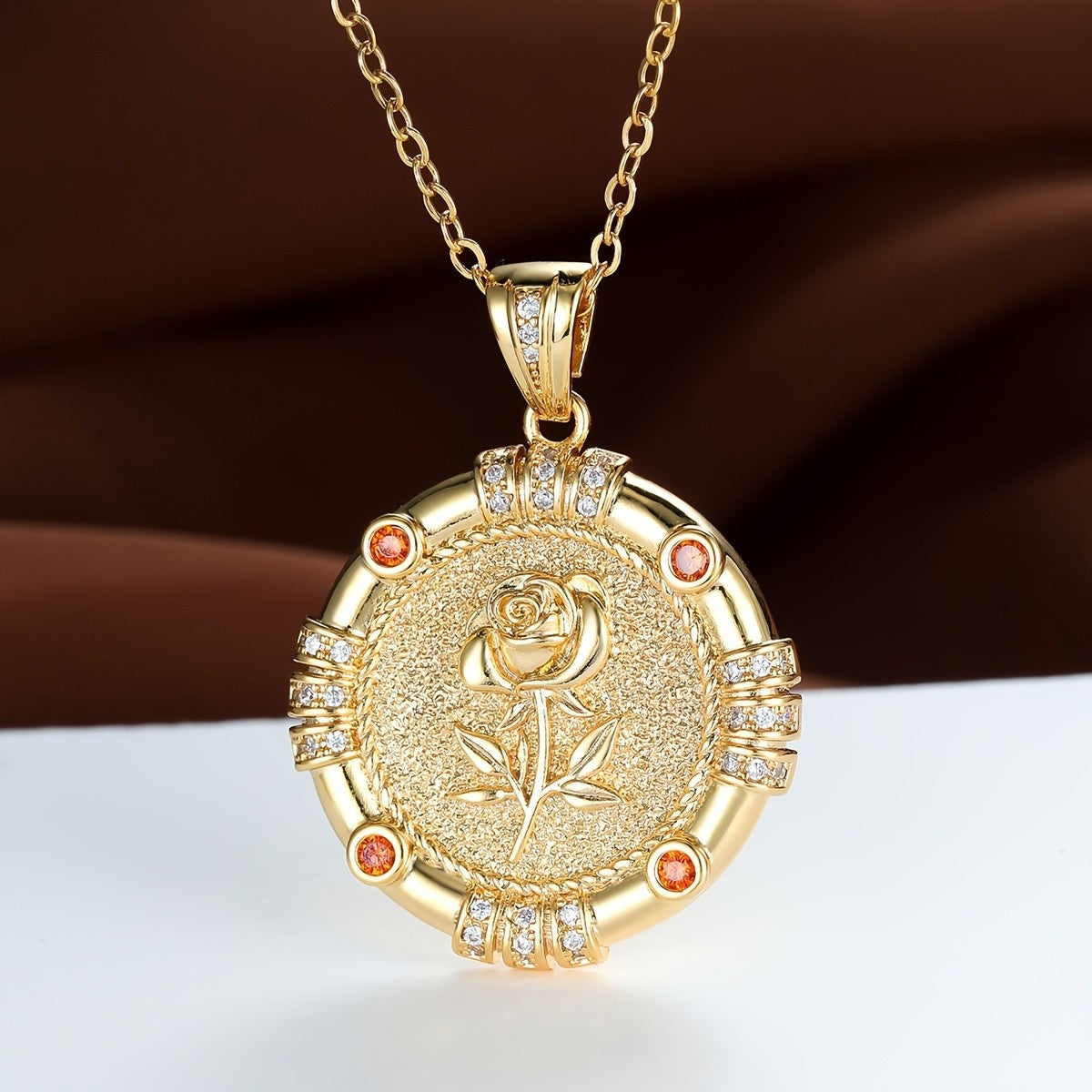 Birth Flower Disc Necklace