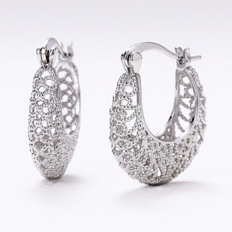 Vintage Lace Filigree Hoop Earrings