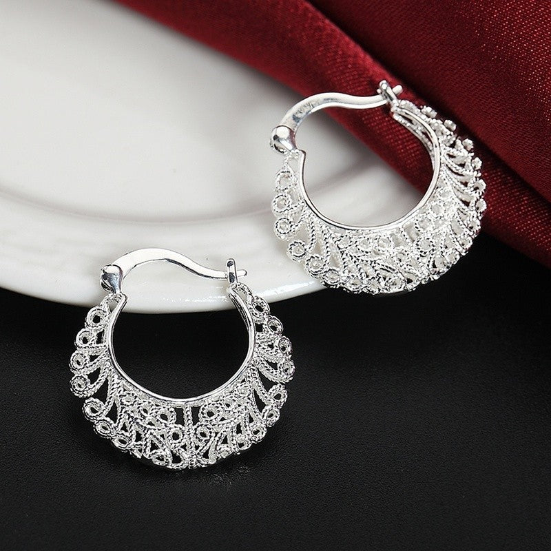 Vintage Lace Filigree Hoop Earrings