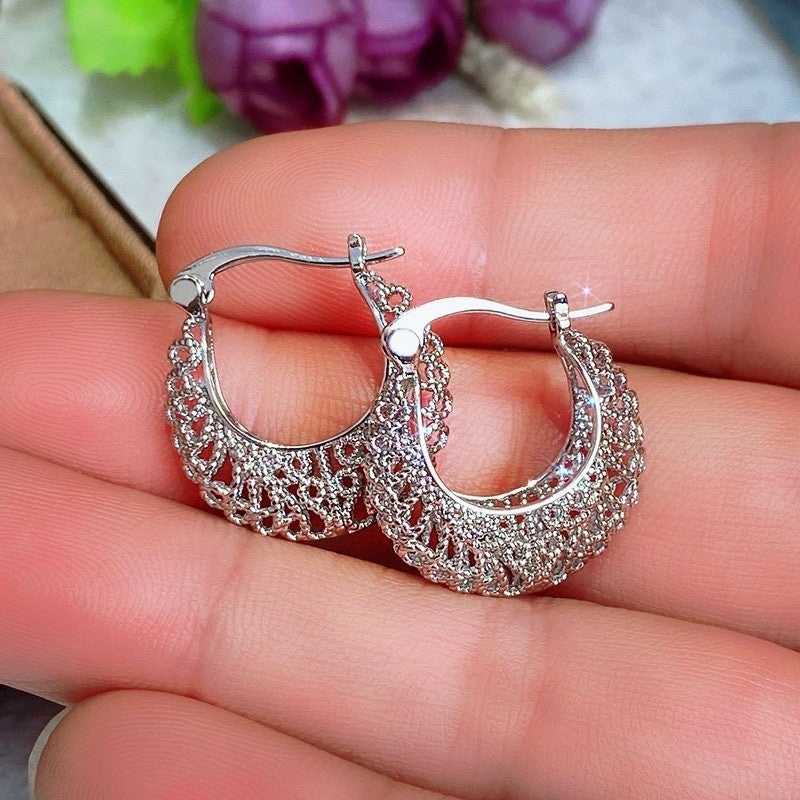Vintage Lace Filigree Hoop Earrings