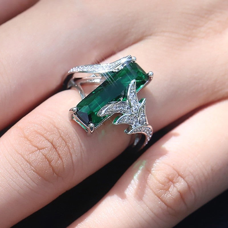 Iridescent Emerald Cut Statement Ring