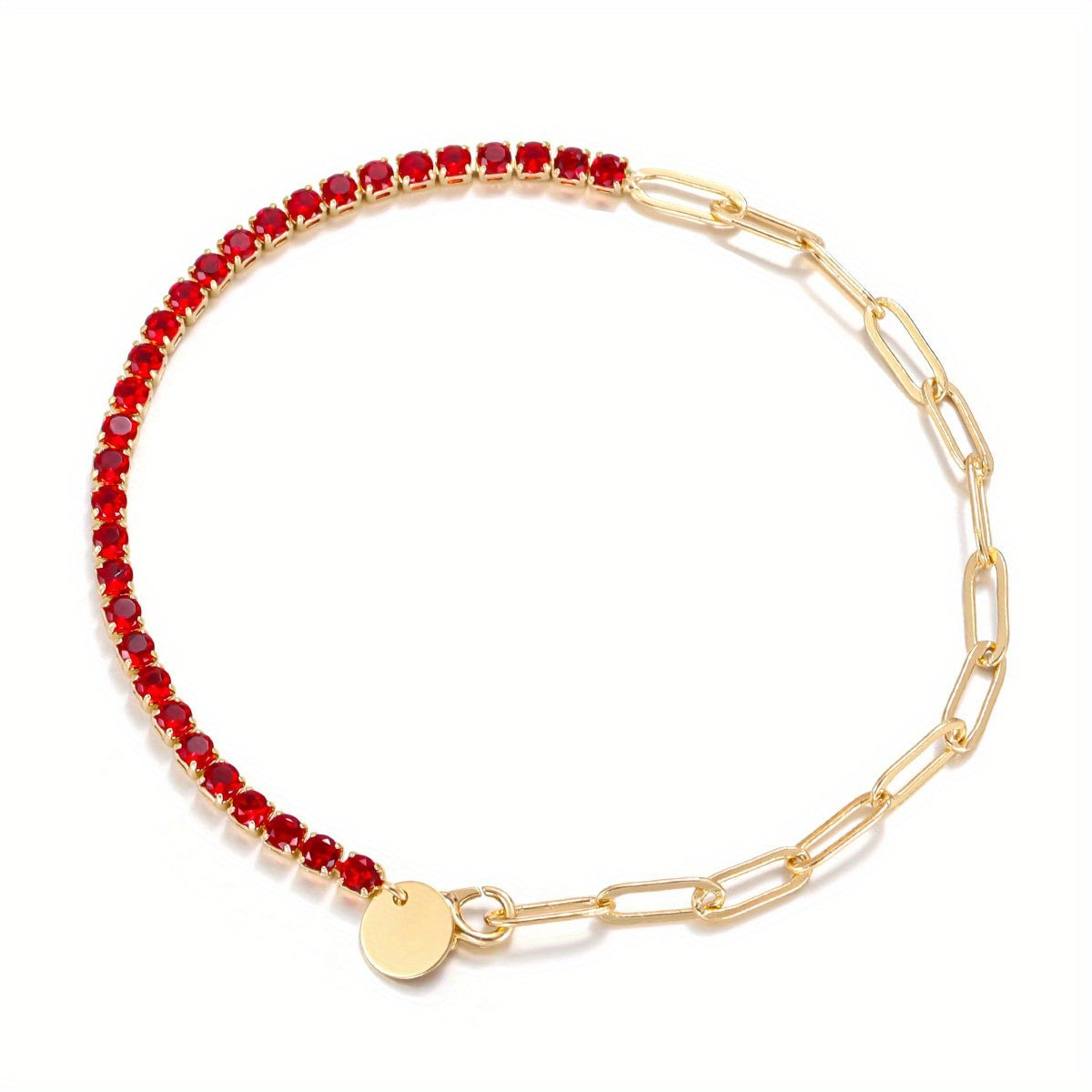 Crystal Paperclip Link Bracelet