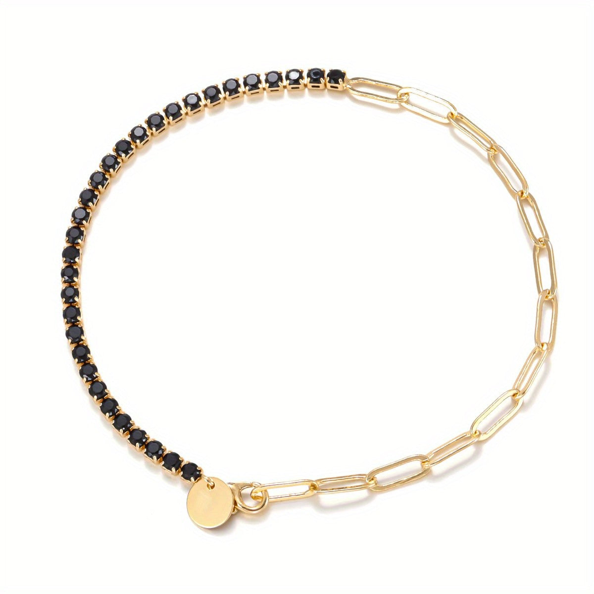 Crystal Paperclip Link Bracelet