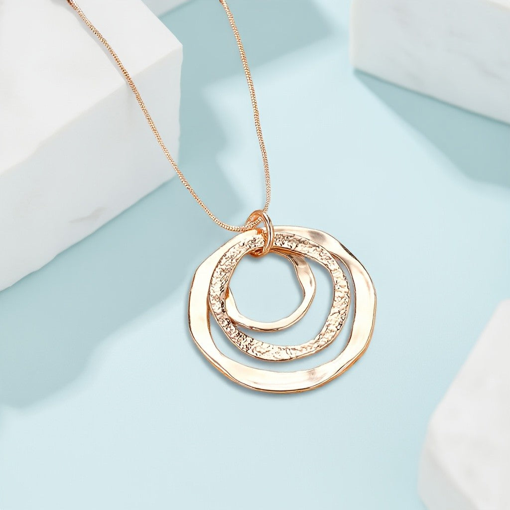 Textured Triple Circle Necklace
