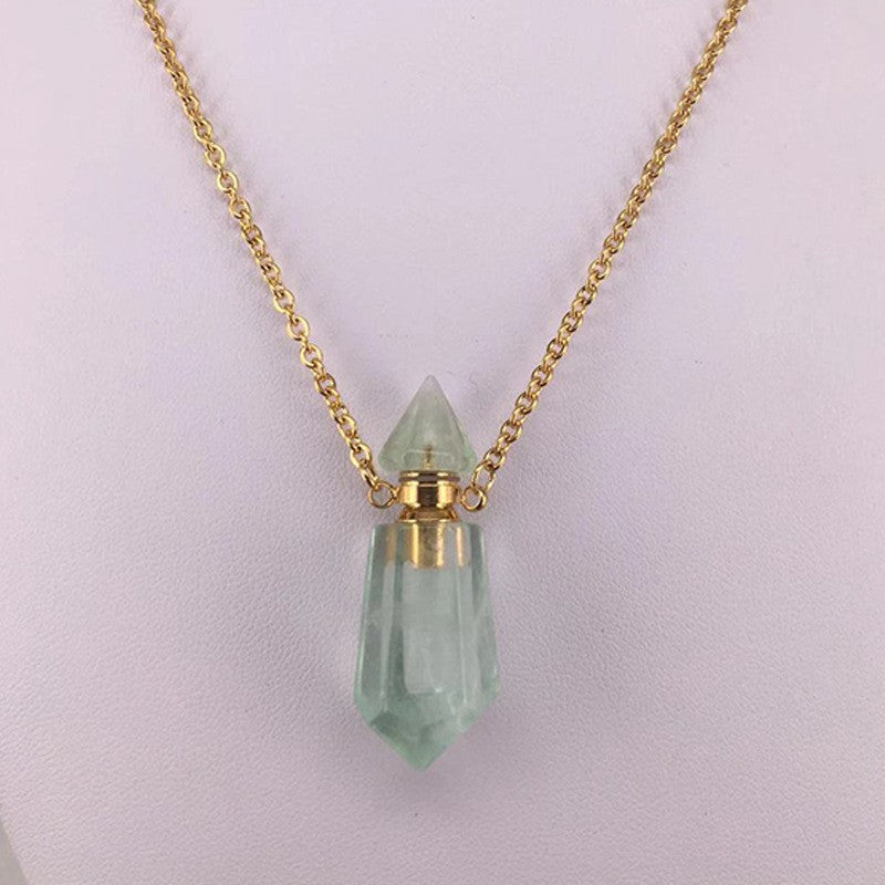 Natural Stone Crystal Pendant Necklace