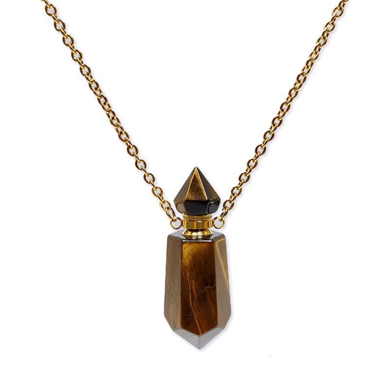 Natural Stone Crystal Pendant Necklace