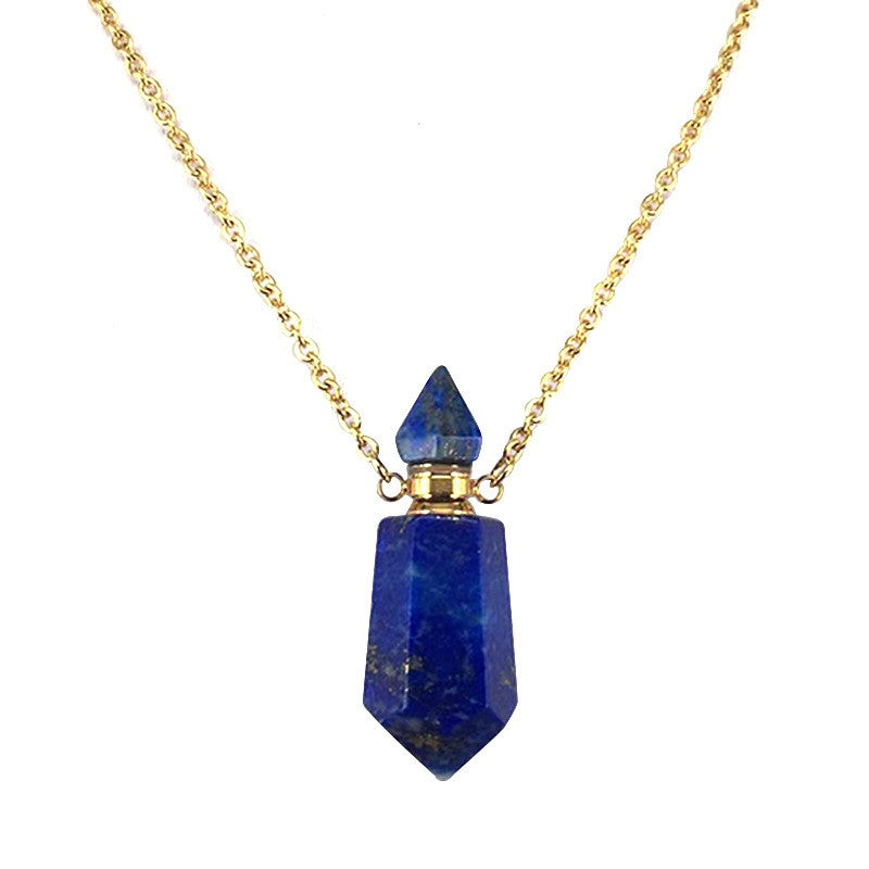 Natural Stone Crystal Pendant Necklace
