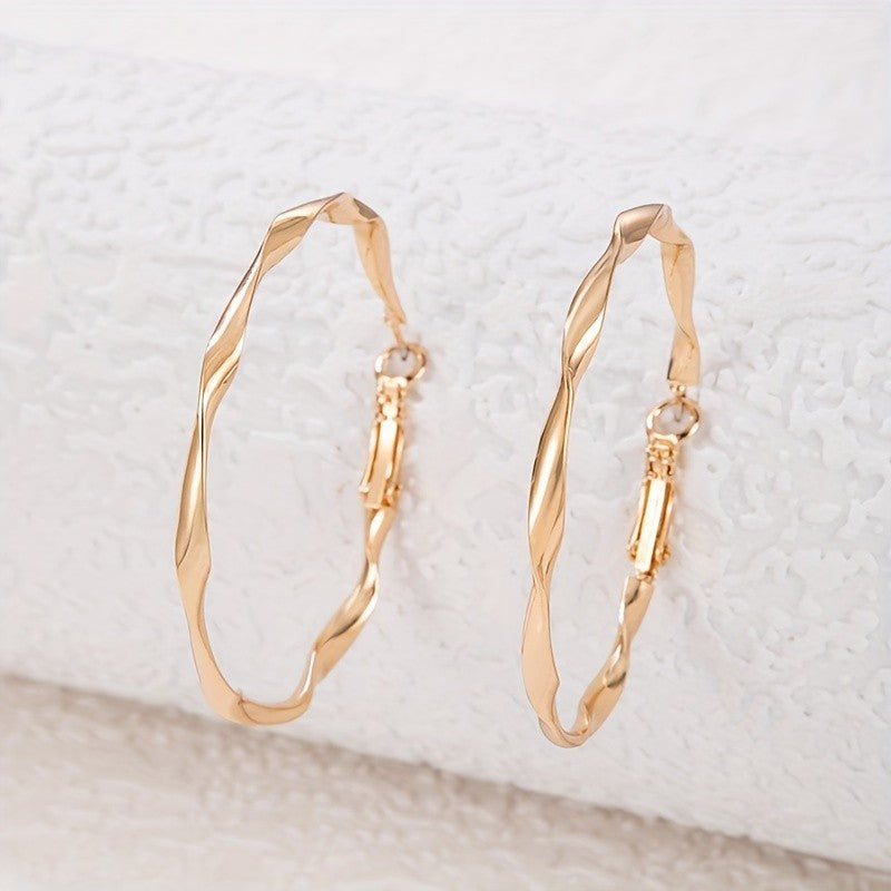 Twisted Circle Hoop Earrings