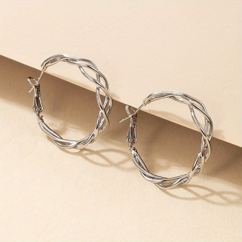 Twisted Circle Hoop Earrings