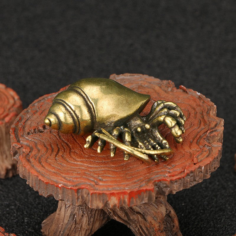 Hermit Crab Brass Figurine