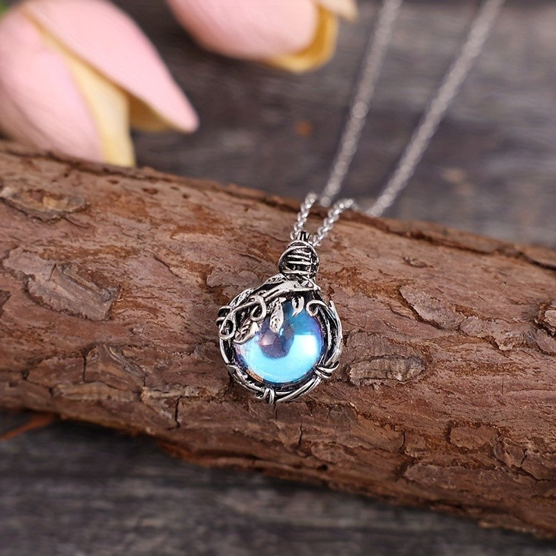 Leaf Wrapped Stone Pendant