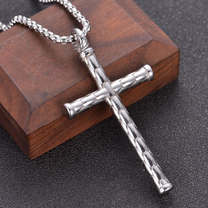Diamond Cut Cross Necklace