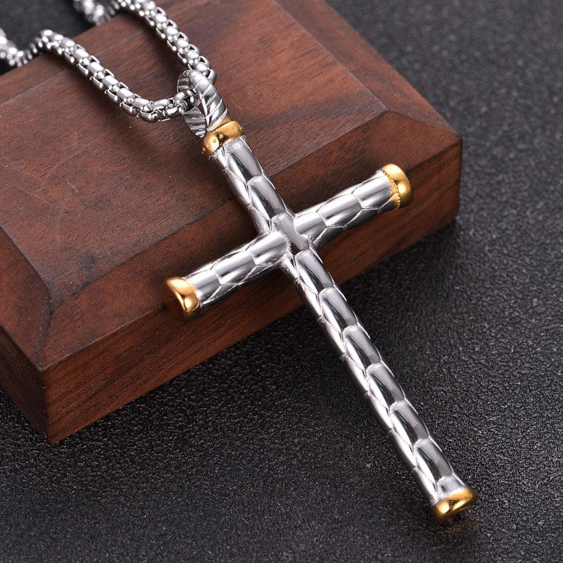 Diamond Cut Cross Necklace