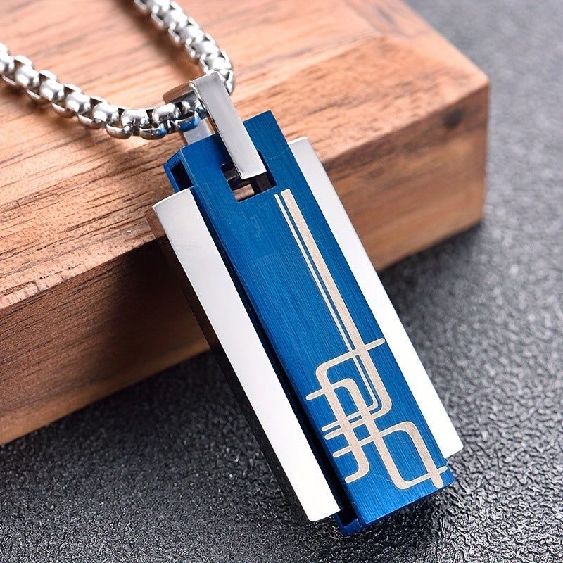 Black & Silver Geometric Pendant Necklace