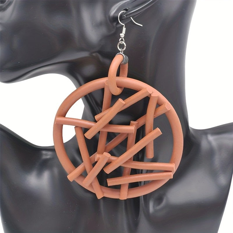 Woven Circle Drop Earrings