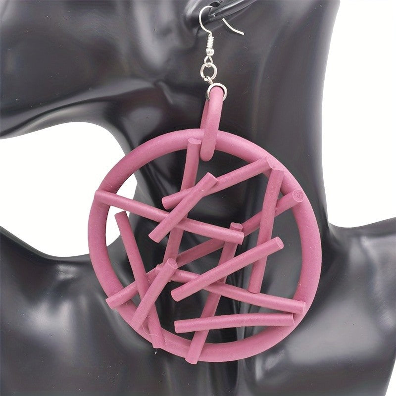 Woven Circle Drop Earrings