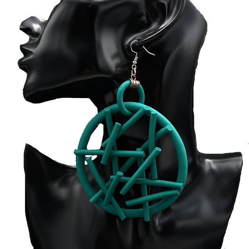 Woven Circle Drop Earrings