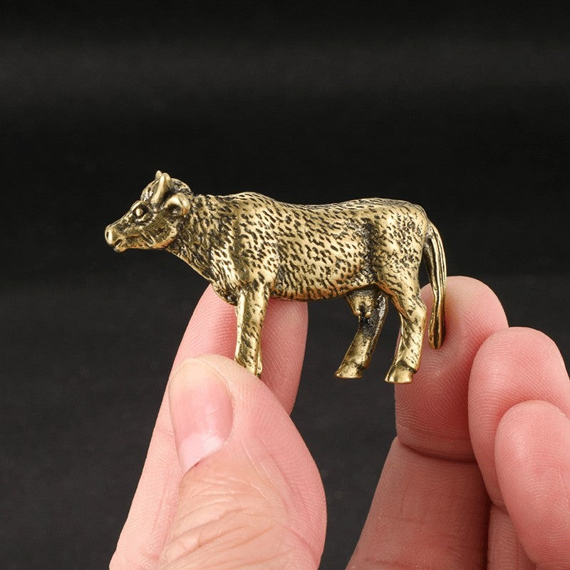 Vintage Brass Cow Figurine